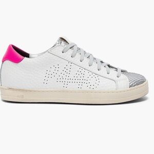 P448 White and Pink Athletic Sneakers